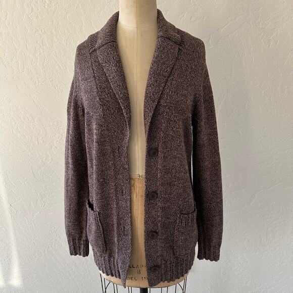 EDDIE BAUER | Heather Knit Long Sleeve Button Down Cardigan Sweater Womens Large - Picture 1 of 8